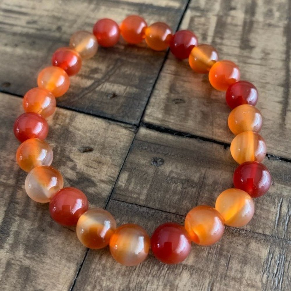 Halloween 8mm  Bracelet Set Carnelian Onyx - Picture 10 of 12